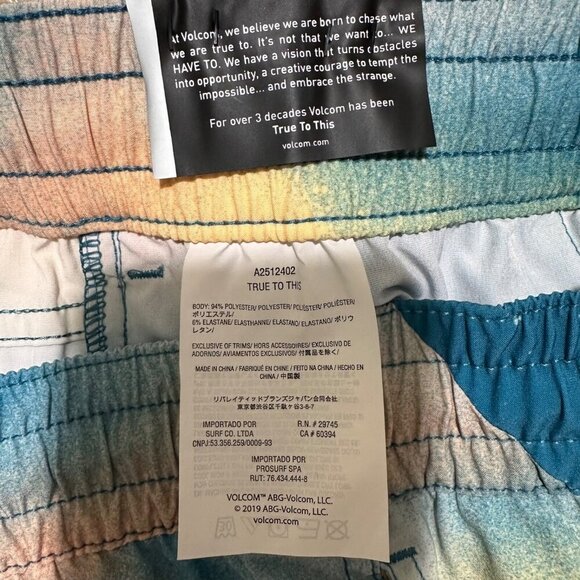 Volcom Mens Size S Baffle Trunk 17 Blue Salmon Swim Board Short NWT‎ - Picture 10 of 10